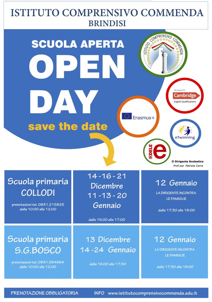 Locandina OPEN DAY scuola primaria