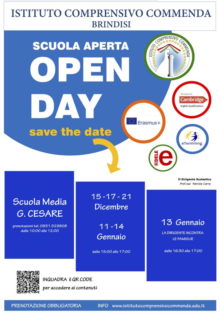 Locandina open day sc. secondaria di I grado